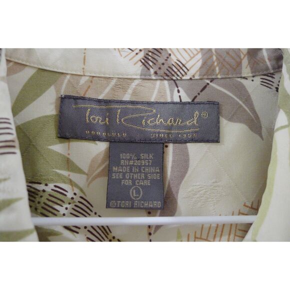 Tori Richards Silk Hawaiian Print Shirt L - Picture 4 of 5